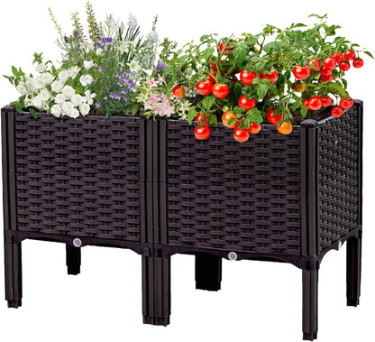 Raised Garden Bed with Legs, Large Planter Box Raised Garden Beds Outdoor, Rectangular Elevated Planter Box for Gardening Vegetables, Flowers, Fruits and Plants, 31.5"(L) x 15.7"(W) x 20.4"(H)