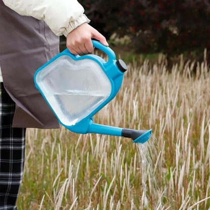 4L Foldable Clear Plastic Watering Can with Rotating Nozzle Long Spout Ideal for Indoor and Outdoor Gardening -Blue