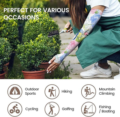 Gardening Sleeves Farm Sun Protection Arm Cooling Sleeves Thorn Proof Garden for Women Men with Thumb Hole