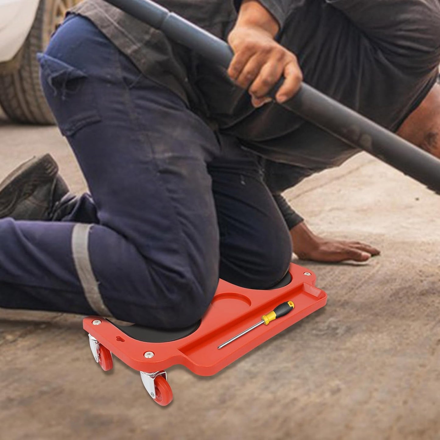 Movable Knee Dolly with Tool Tray Sponge Cushioned Knee Pad 20.08 * 5.51in