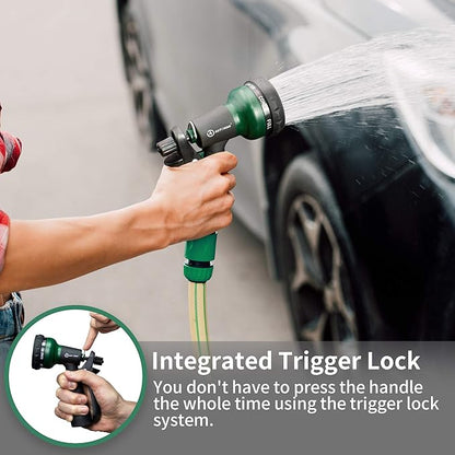 AUTOMAN-Garden-Hose-Nozzle, ABS Water Spray Nozzle with 7 Adjustable Watering Patterns, Slip Resistant for Watering Plants, Lawn& Garden, Washing Cars, Cleaning, Showering Pets & Outdoor Fun.