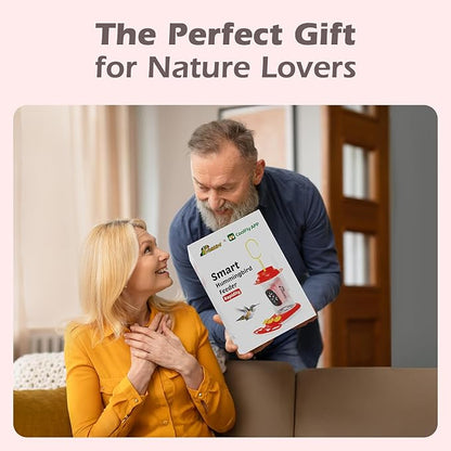 Smart Hummingbird Feeder with Camera Solar Powered, AI Identify, Instant Notification, Leakproof & Ant Moat Bird Feeder with Camera, Hummingbird Feeders for Outdoors, Gift for Bird Lovers (20 oz)