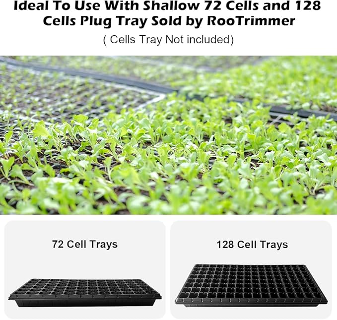 20 Pack Shallow 1020 Trays No Holes, Heavy Duty Reusable Seed Starter Flat Seedling Tray for 72/128 Cell Plug Tray, Transplant, Microgreen & Seed Germination (21"×11", 1.6" Deep, TD538)