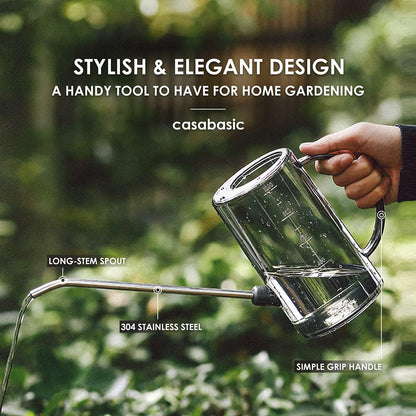 Watering Can Indoor, Small Watering Cans for House Plants, Succulents and Flowers, Long Spout, 1 Liter, with Bonus Plant Mister Spray Bottle