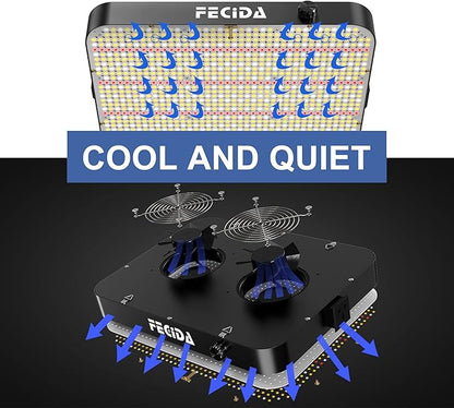 FECiDA Dimmable LED Grow Light 24000 Lumen 260 Watt, 2024 Best 3x3 2x4 ft Grow Tent Light, UV-IR Included Full Spectrum Plant Growing Lamps with 1176PCS LEDs, Daisy Chian Function, Quiet Built-in Fan