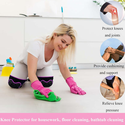 Gardening Knee Pads, Men/Women Knee Pad for Flooring Cleaning, Adjustable Soft Pink Kneepads for Roofing Weeding Planting Mechanic Yard Work, Waterproof and Safety, Rose Red Extra Large. (1 Pair)