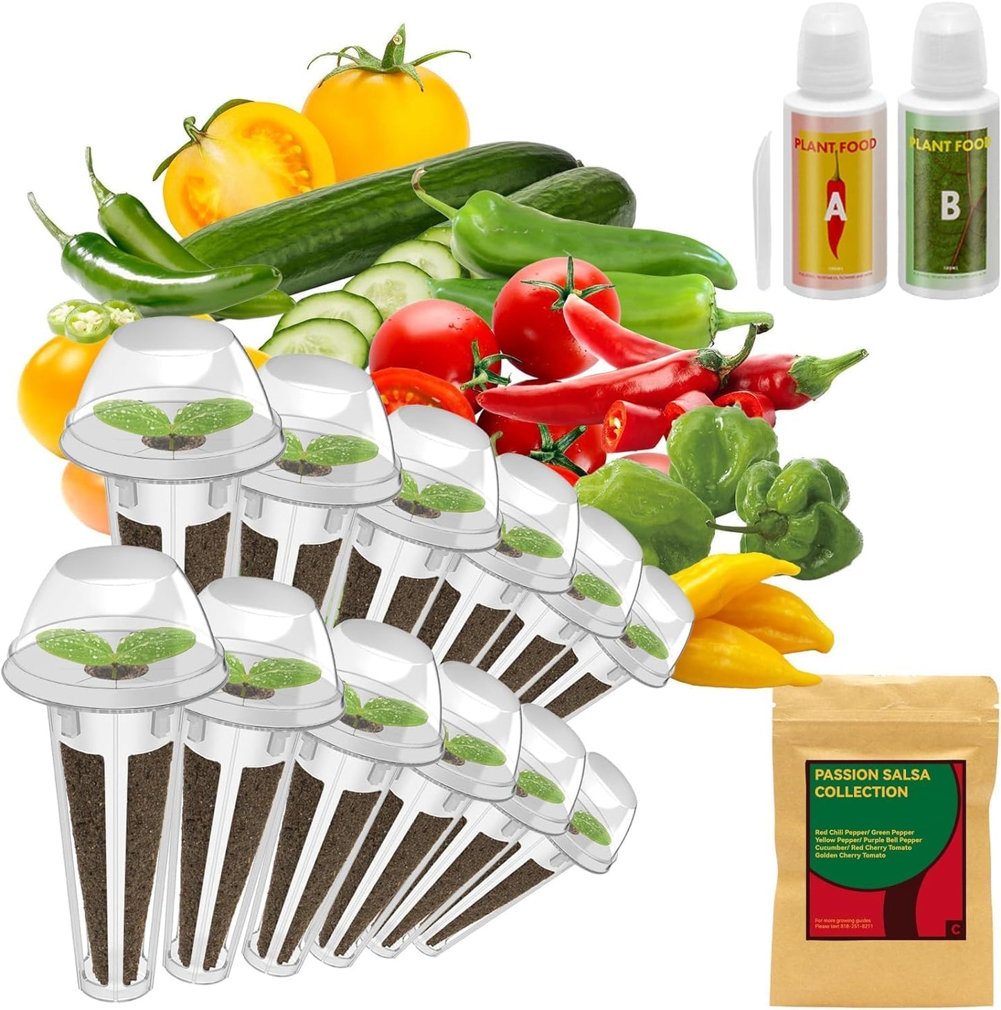 Inbloom Tomato Seed Pod Kit for Aerogarden, Hydroponics Growing System Kit 12-Pods (300+ Seeds Included Cherry Tomato, Pepper & Cucumber), Grow Anything Hydroponics Supplies for IDoo Ahopegarden