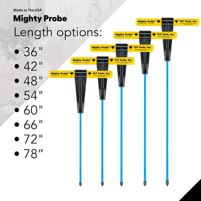 T&T Tools 36-Inch Mighty Probe Insulated Metal Soil Probe – 3/8" Metal Round Rod, Heavy Duty Design for Easy Penetration & Withdrawal, Soil Testing & Landscaping Tools, T-Handle, USA-Made-6 Pack