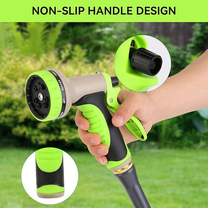 Garden Water Hose Nozzle ABS Water Spray Nozzle with 10 Spray Modes Suitable for Watering Plants, Iawns and Gardens, Car Washing, Cleaning, Showering Pets and Outdoor Fun, Light Green