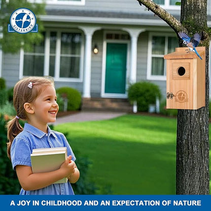 Bluebird Houses for Outside, Blue Bird Houses for Outdoors, Premium Bird House, Pack of 2 Bluebird House, Wooden Birdhouses Kits for Adults for Durable Yard Decor