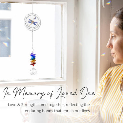 Memorial Suncatcher - Sympathy Gift for Loss of Loved One - Crystal Rainbow Maker - Bereavement Keepsake - Hanging Crystal Decor - Loss of Family Friend Pet - Suncatcher Ornament