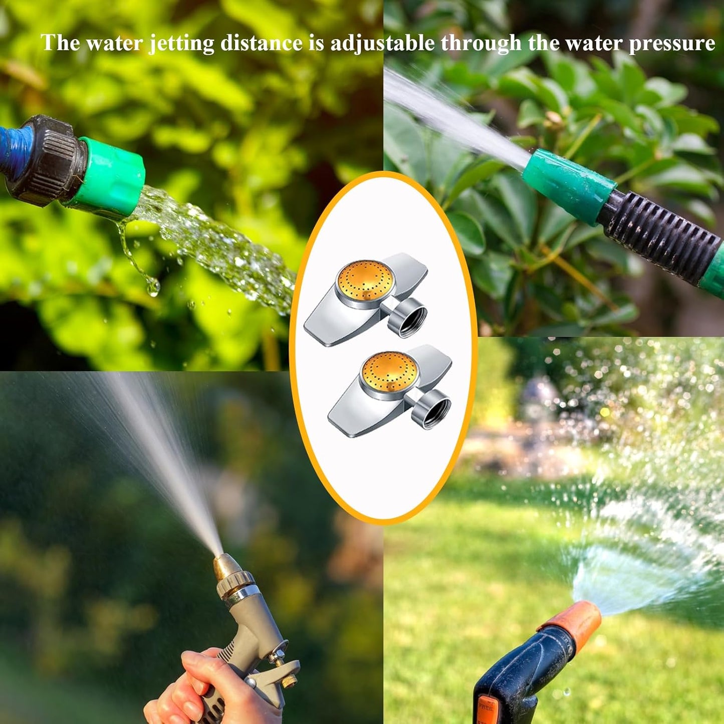 360 Degree Metal Spot Sprinkler,Small Sprinkler Garden for Small Areas Lawn Sprinklers for Yard Circle Pattern with Gentle Water Flow Garden Watering (2, Yellow)