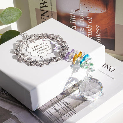 Memorial Gifts for Loss of Loved One,Clear Crystal Ball Grief Suncatcher,Rainbow Sympathy Bereavement Gifts,Idea for Loss of Mom Dad Baby Brother Friend Pet