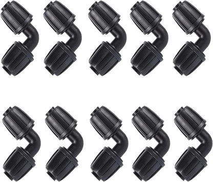 1/2 inch Irrigation Fittings Elbow Connectors For (1/2" ID x0.6-0.63" OD) 16mm Drip Tubing Barbed Connectors-10 Pcs/pack