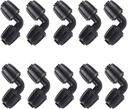 1/2 inch Irrigation Fittings Elbow Connectors For (1/2" ID x0.6-0.63" OD) 16mm Drip Tubing Barbed Connectors-10 Pcs/pack