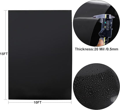 10 x 15 FT Pond Liner, 20 Mil Fish Pond HDPE Liner, Pond Liners for Outdoor Ponds, Koi Ponds, Garden Fountain, Waterfall