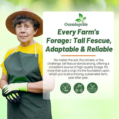 Outsidepride Forage Tall Fescue Grass Seeds - 50 lb. Perennial, Drought-Tolerant & Easy to Grow, Pasture Seeds for Planting Soft & Abundant Grass, Great for Grazing Livestock & Hay Production