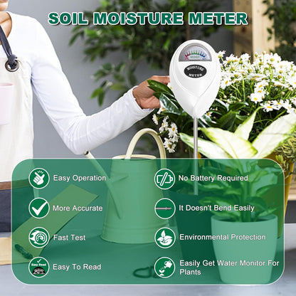 SZHLUX Soil Moisture Meter, Plant Water Monitor, Soil Hygrometer Sensor for Plant Care, Great for Gardening, Lawn, Farm, Indoor & Outdoor (Plant Gifts for Gardeners) 10.23inch, White