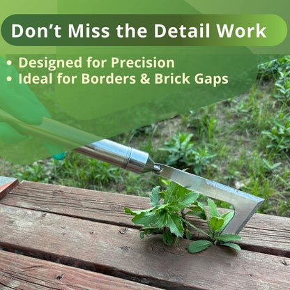 3-in-1 Stand Up Weeder Tool with Long Handle – Includes Edger Blade, Weeding Hoe & Root Remover – Manual Weed Puller for Lawn, Garden, Driveway & Sidewalk – Ergonomic & Detachable