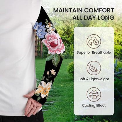 Gardening Sleeves Farm Sun Protection Arm Cooling Sleeves Thorn Proof Garden for Women Men with Thumb Hole