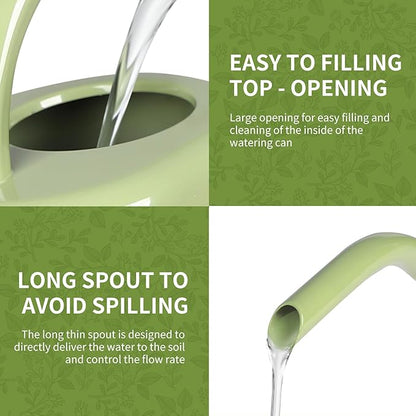 Watering Can, Stainless Steel Watering Can for Indoor & Outdoor Plants, 1L/35oz Long Spout Water Can with Handle, Rust-Proof Plant Watering Pot for House Plants, Garden Flowers