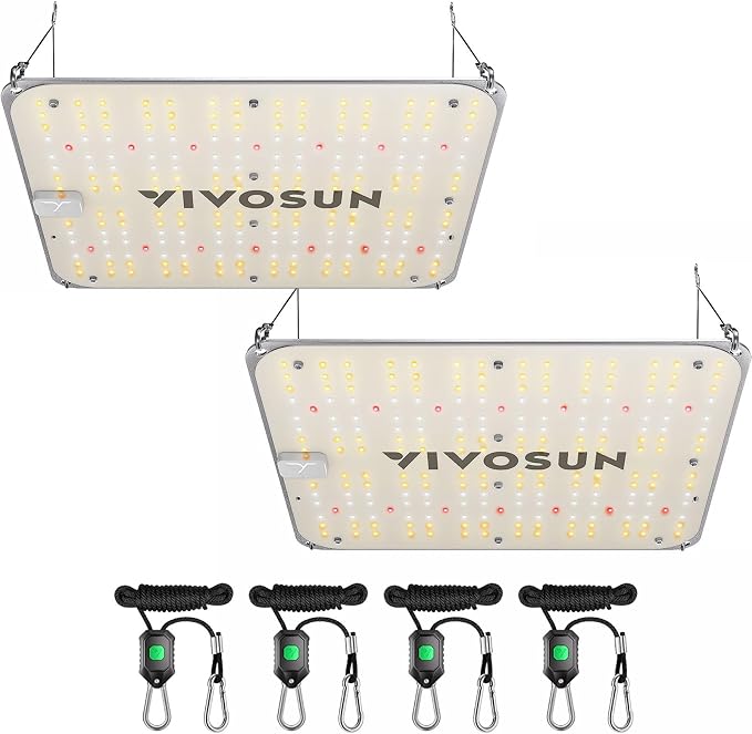 VIVOSUN 2-Pack VS1000E LED Grow Light with Full Spectrum Diodes, Sunlike Plant Light for Indoor Plants Seedling Veg and Bloom in 2x4/3x3 Grow Tents Greenhouses