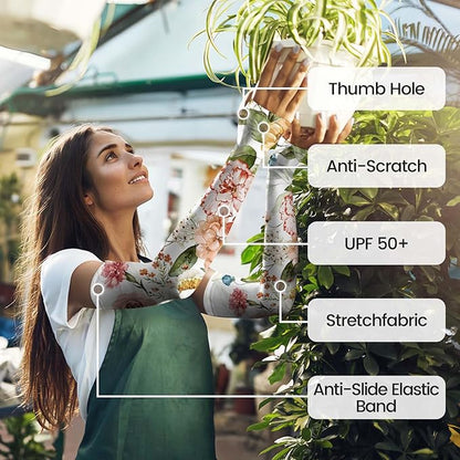 Gardening Sleeves Farm Sun Protection Arm Cooling Sleeves Thorn Proof Garden for Women Men with Thumb Hole