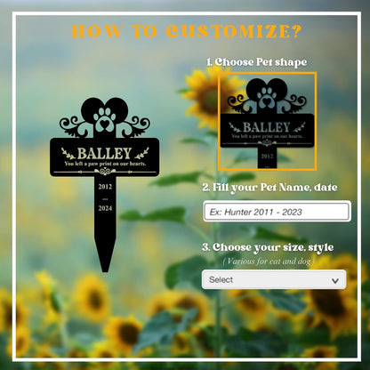 Custom Engraved Cat Grave Marker with Name and Dates | Durable Memorial Stone for Garden or Pet Cemetery | Beautiful Tribute for Cats | Weatherproof and Long-Lasting