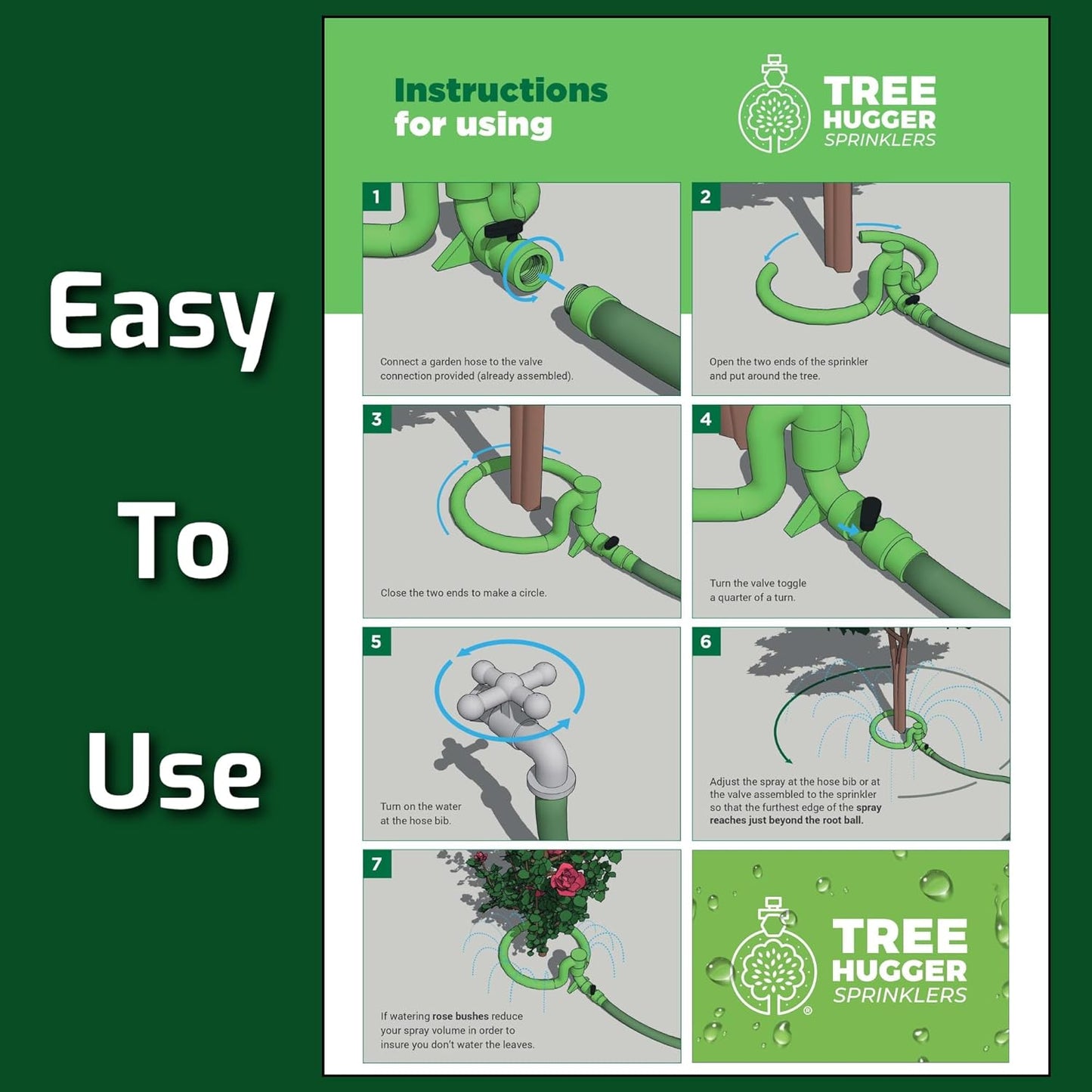 Tree Sprinkler with 360° Outward Direction, Water Sprinkler for Trees That Reaches The Nutrition Zone for Tree Root Watering (7")