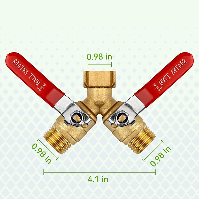 Heavy-Duty Dual-Port Garden Hose Splitter, 304 Stainless Steel Long-Handle Outdoor Full-Flow Hose Manifold, Y-Style Valve with 3/4-Inch GHT Threads
