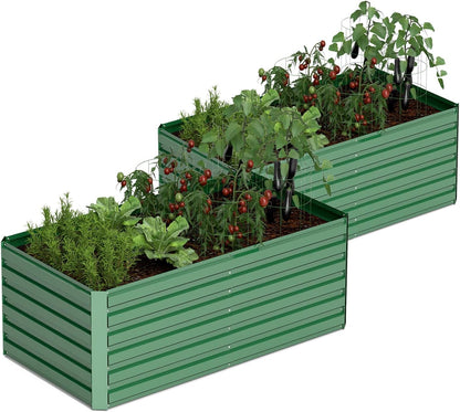 6x3x2 ft Raised Garden Bed, Large Metal Planter Raised Beds, Planters for Outdoor Plants for Vegetables, Flowers, Herbs, Fruits, and Succulents.(2 Pcs)