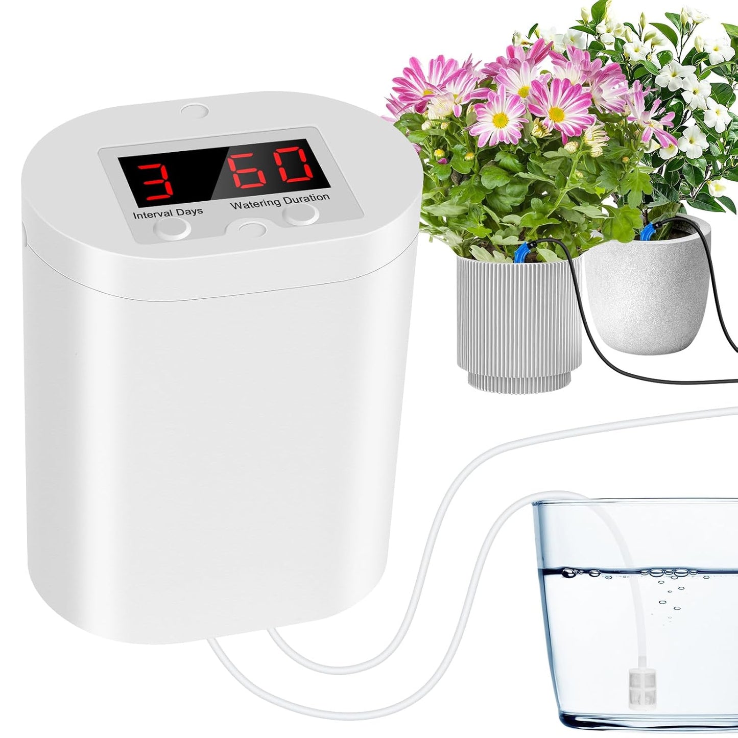 Automatic Watering System for 8 Potted Plants, Vacation Plant Watering Devices with Drip Irrigation Kits, Automatic Plant Waterer Indoor for Windowsill, Balcony, Green House (3rd Gen)