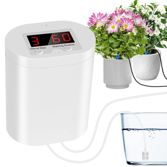 Automatic Watering System for 8 Potted Plants, Vacation Plant Watering Devices with Drip Irrigation Kits, Automatic Plant Waterer Indoor for Windowsill, Balcony, Green House (3rd Gen)