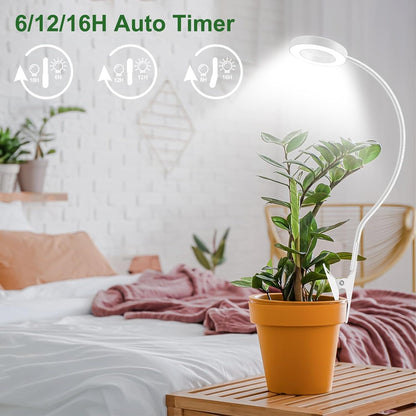 Wolezek 2 in 1 Grow Lights for Indoor Plants, 3 Colors Plant Lights for Indoor Growing with 360° Gooseneck, 48 LEDs Full Spectrum Plant Grow Lights Indoor, 6/12/16H Timer, 5 Brightness, White 3 Pack