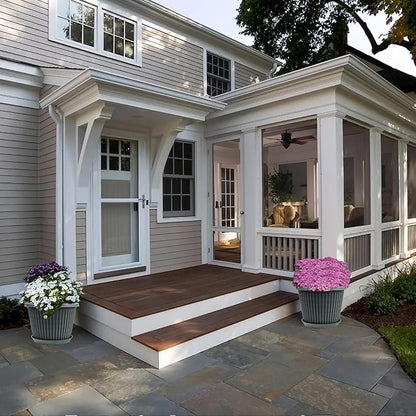 Large-Planter-Indoor-Outdoor Plant Pots, 16 inch 4 Pack Plastic Flower Pots with Saucer And Drainage Holes, Modern Garden Planters For Planting Medium Large Plants， Decorative Resin Garden Pots