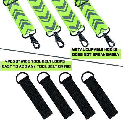 KUNN Tool Belt Suspenders Reflective - Heavy Duty Construction Reflective Safety Suspenders for Carpenter Electrician