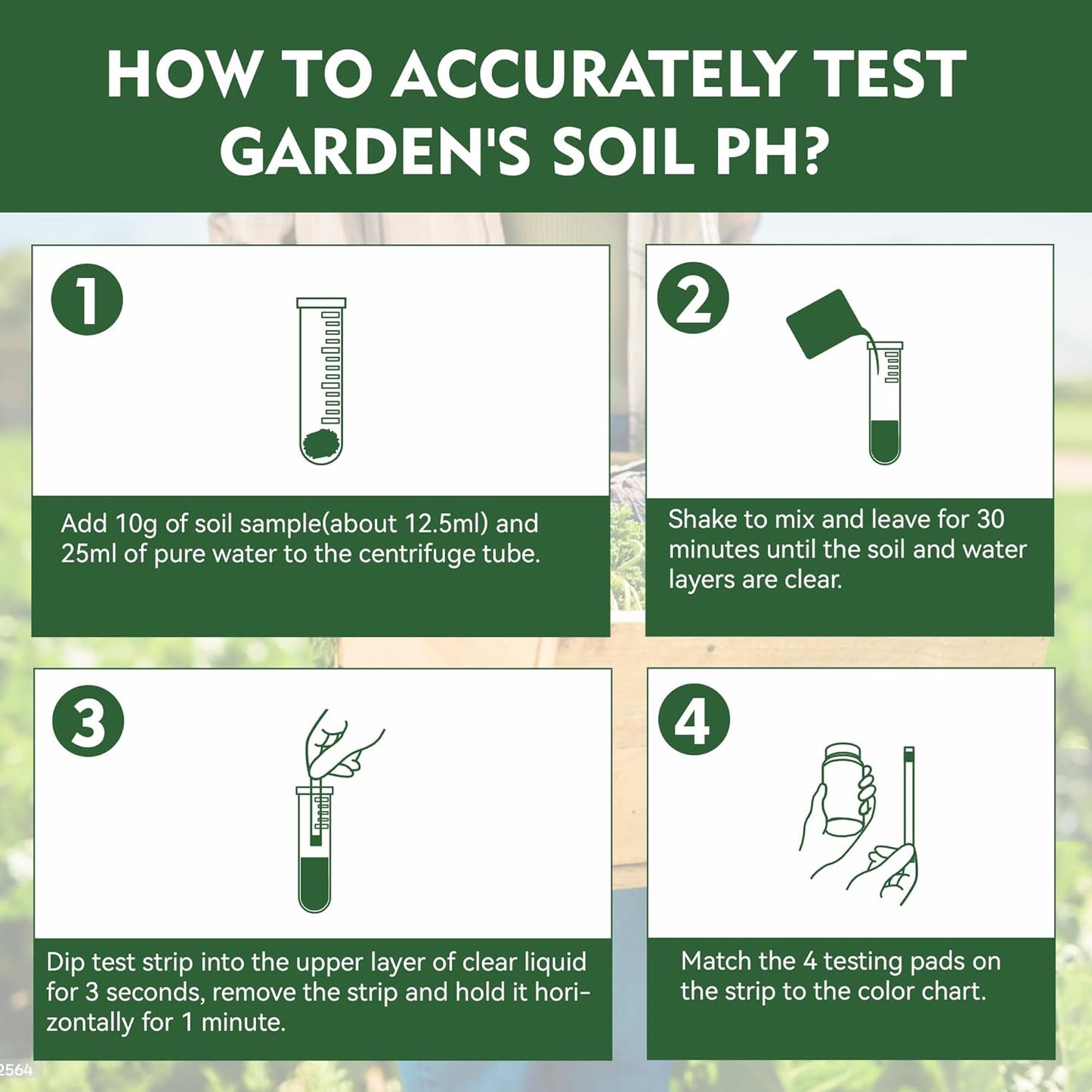 Soil Test Kit for pH 3.5–9 with Tube, 100 Soil pH Test Strips for Accurate Testing pH Level of Garden Lawn Flower Grass Vegetable Dirt Yard, Outdoor Indoor Plants