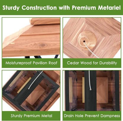 Metal Bird Feeders for Outdoors Hanging Heavy Duty Metal Squirrel Proof Wild Bird Feeders for Garden Yard Outside Decoration 2.8LB Large Capacity Birdfeeder