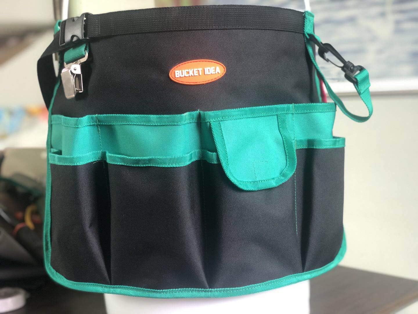 MELOTOUGH Bucket Caddy Organizer Bucket Tool Organizer for Garden Tools Fit 3.5 to 5 Gallon Bucket (Green)