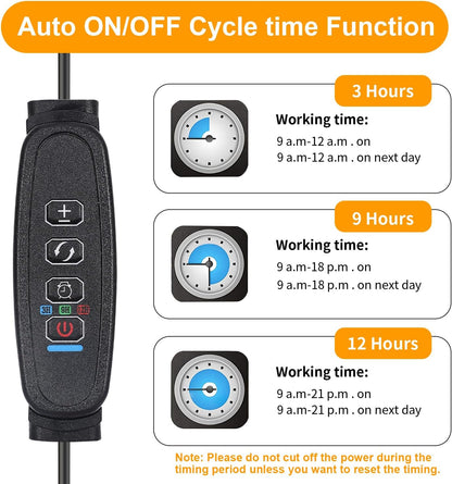 8.6'' Mini Two Strip Growing Lamp for Indoor Plants, 3000K Full Spectrum LED Grow Light Strips with Auto ON/Off 3/9/12H Timer & 10 Dimmable Levels for Green House Succulent (2 Head×2 Pack)