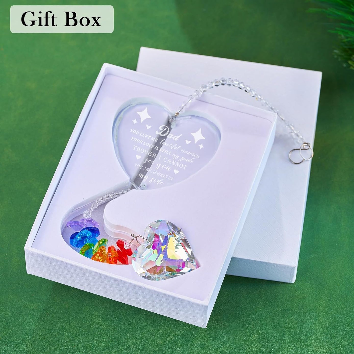 sympath Gifts for Loss of dad Crystal suncatcher Memorial Gift for Loss of Fother Condolence Bereavement Remembrance Gifts in Memory Sympathy for Loss of Loved one (Dad Memorial)