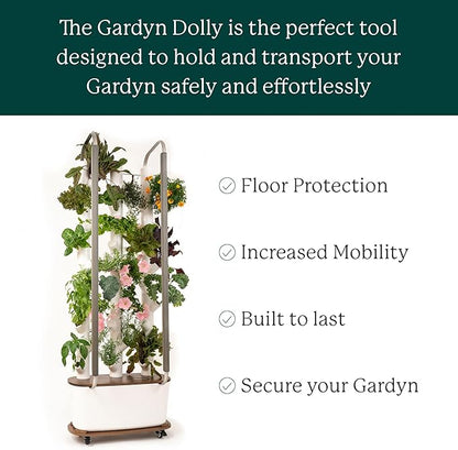 Gardyn Home Dolly - Mobile Rolling Cart for Hydroponics Growing System Kit & Indoor Garden Tower - Easily Move Your Hydroponic Systems While Protecting Your Floors from Water Drops, Scratches, & Marks