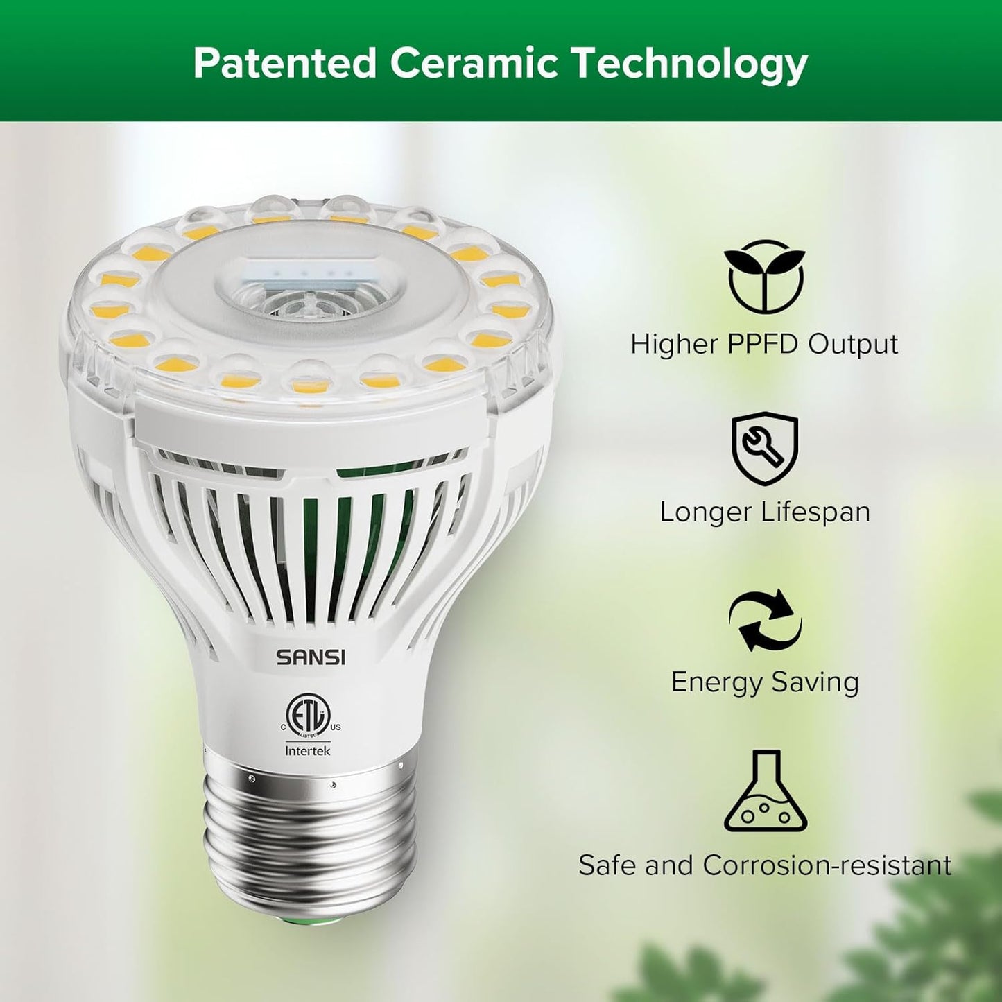 SANSI Grow Lights for Indoor Plants, 4 Head Dimmable Plant Lights for Indoor Growing, 35"-64" Adjustable Tripod Stand LED Grow Light Lamp with Remote Control 4 Pack of Par20 10W Bulbs