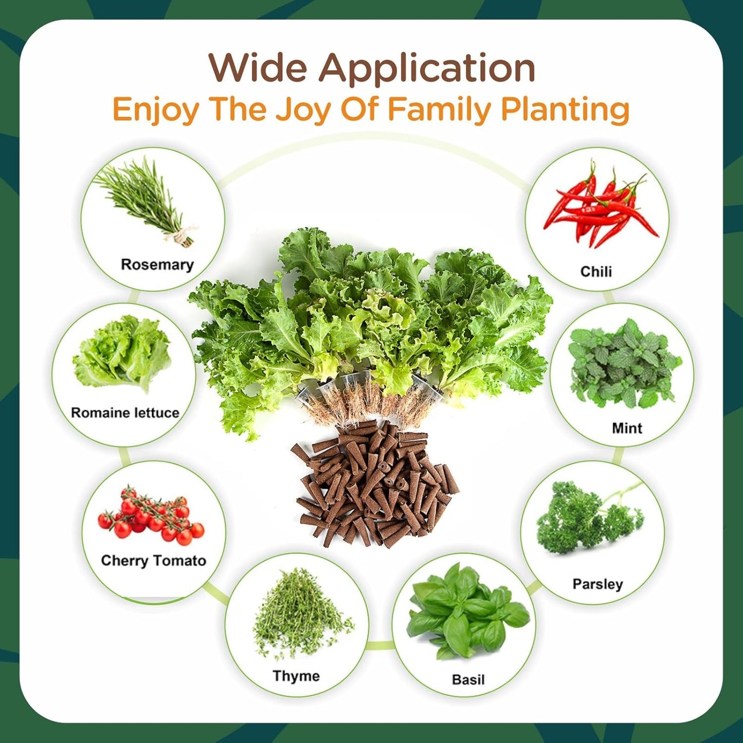 100 Pack Hydroponic Garden Kit Replacement for Hydroponics Growing System Compatible with AeroGarden, iDOO Seed Pods Kit with A&B Nutrient Plant Food, 10 Plant Labels and 1 Tweezers
