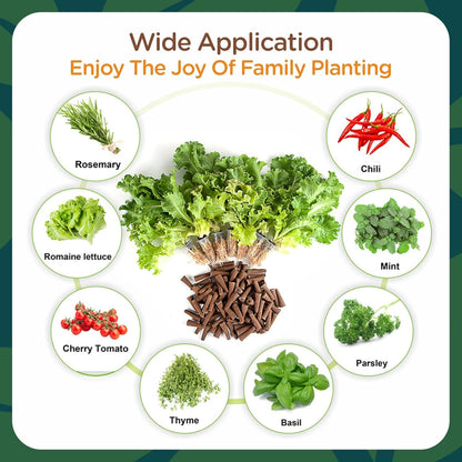 100 Pack Hydroponic Garden Kit Replacement for Hydroponics Growing System Compatible with AeroGarden, iDOO Seed Pods Kit with A&B Nutrient Plant Food, 10 Plant Labels and 1 Tweezers