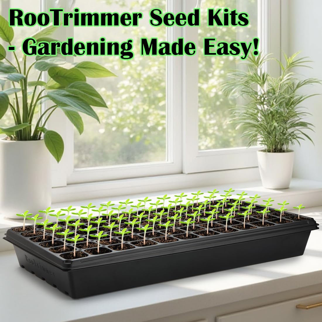 10 Pack 1020 Trays No Holes and 10 Pack 72 Cell Seed Starter Tray, 20" x 10" - Heavy Duty Reusable Plastic Seed Starter Kit for Microgreens, Seed Germination & Plant Propagation (10 Sets)