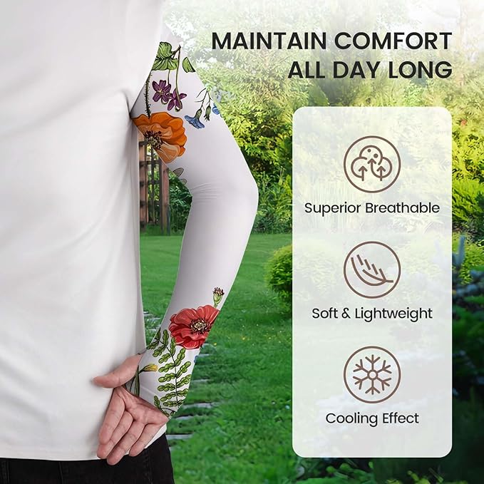 Gardening Sleeves for Women Farm Sun Protection Thorn Proof Cooling Arm Sleeves to Cover Arms for Garden Sports