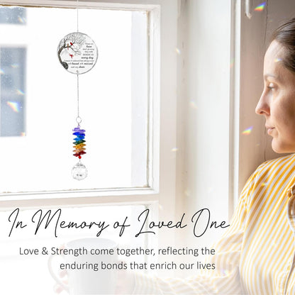 Memorial Suncatcher Sympathy Gift for Loss of Loved One - Crystal Rainbow Maker - Bereavement Keepsake - Hanging Crystal Decor - Suncatcher Ornament