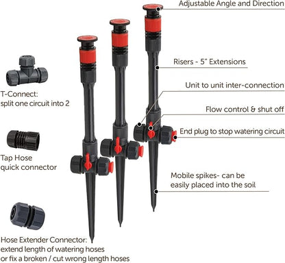 Eden 96093 Multi-Adjustable Flex Design Garden Sprinkler with Extension Set, Great for DIY Gardening Product