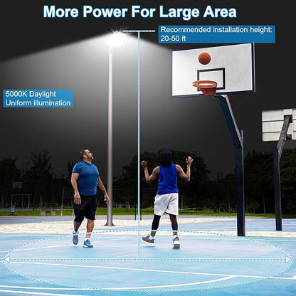 240W LED Parking Lot Lights Outdoor, Super Bright 36000LM 5000K Parking Light with Dusk-to-Dawn 180°Adjustable Slip Fit Mount IP65 Commercial Security Street Area Lighting Heavy-Duty 100-277V